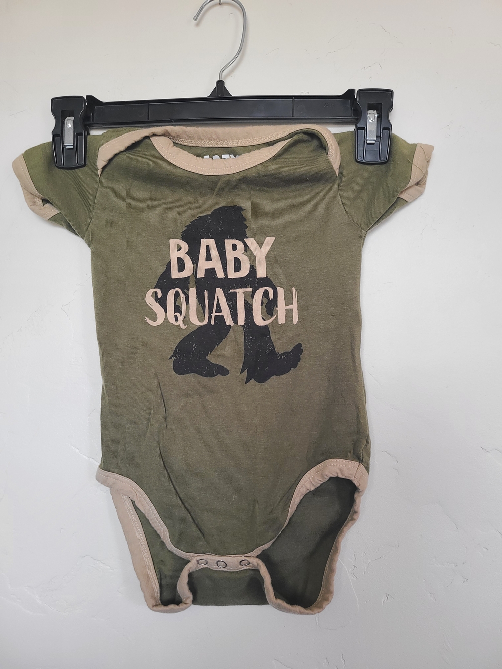 Lazy One Olive Green and Beige "Baby Squatch" Short Sleeve One-Piece